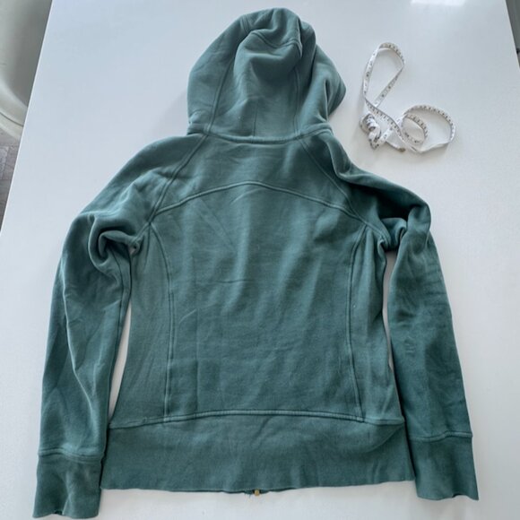 lululemon Scuba Full-Zip Hoodie Sz10 Green W/ Gold zpipper - Picture 8 of 8